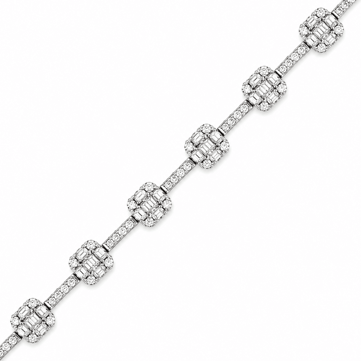 14K White Gold Diamond Bracelet