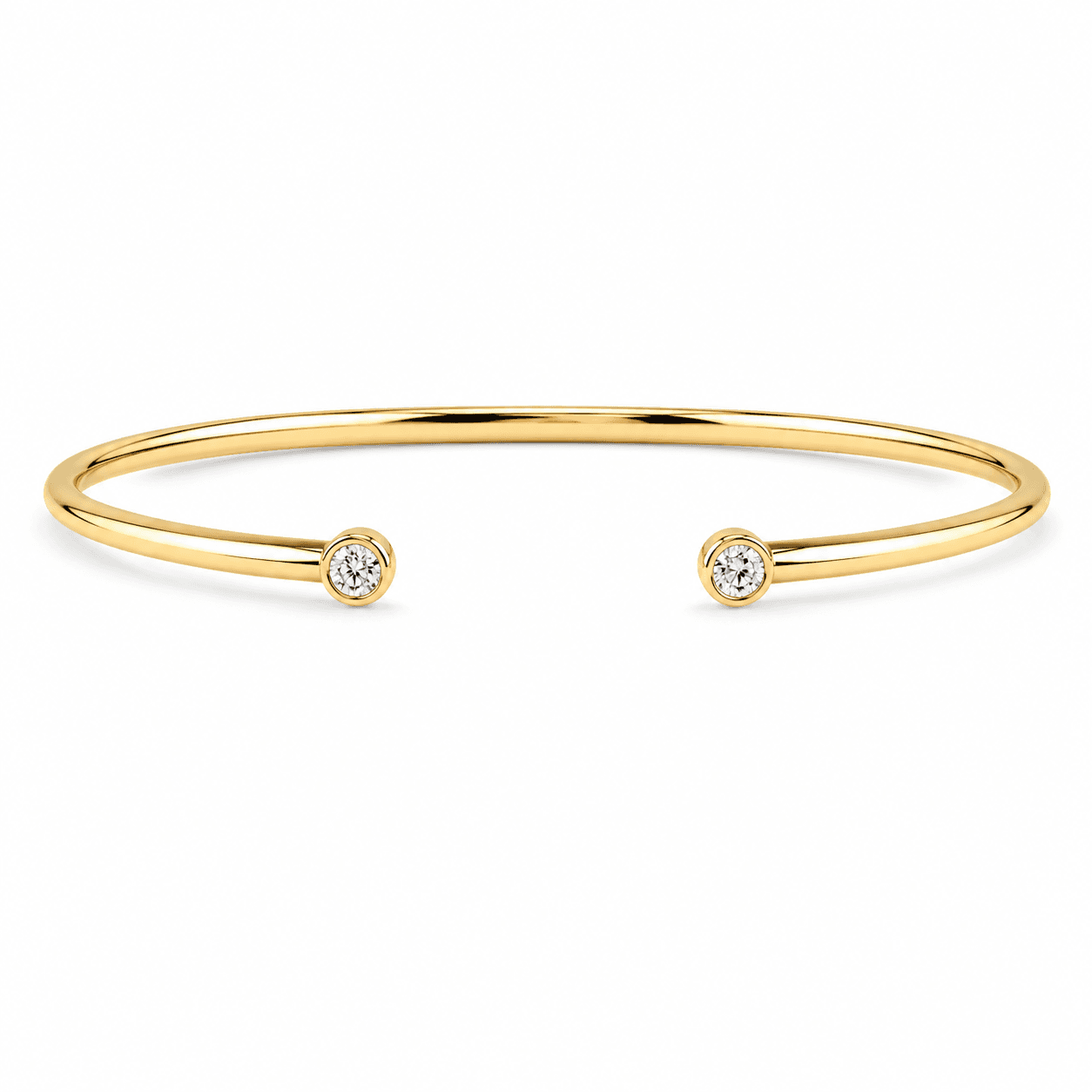 14K Yellow Gold Diamond Classic Flex Bezel Bangle
