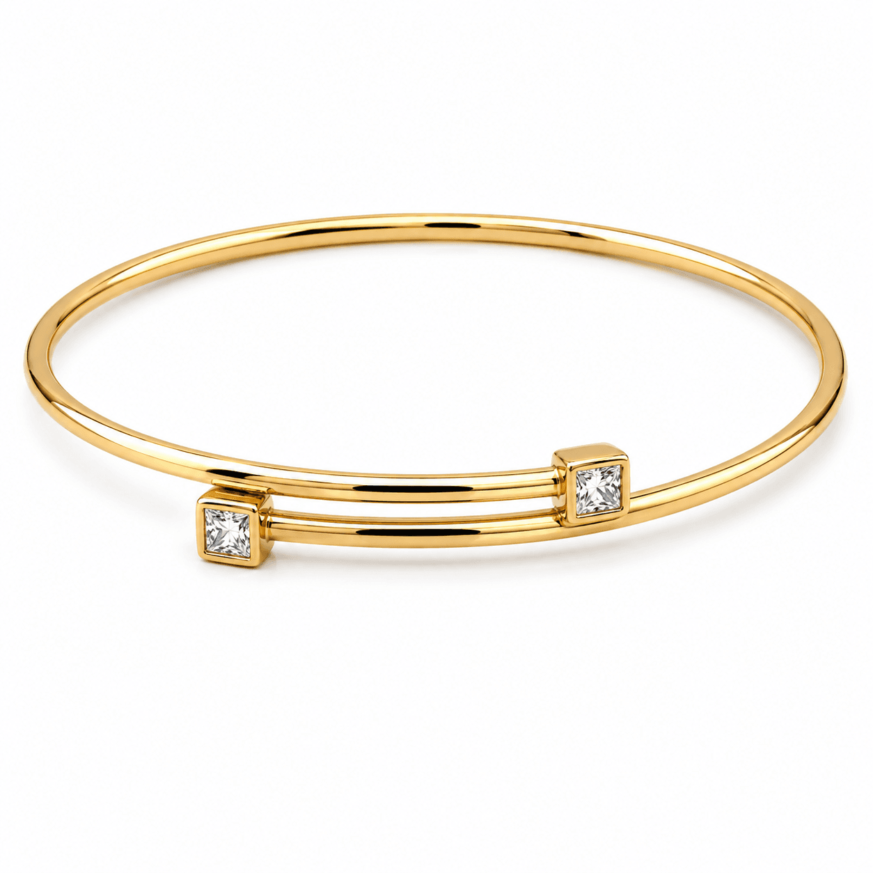 14K Gold Diamond Bangle Bracelet