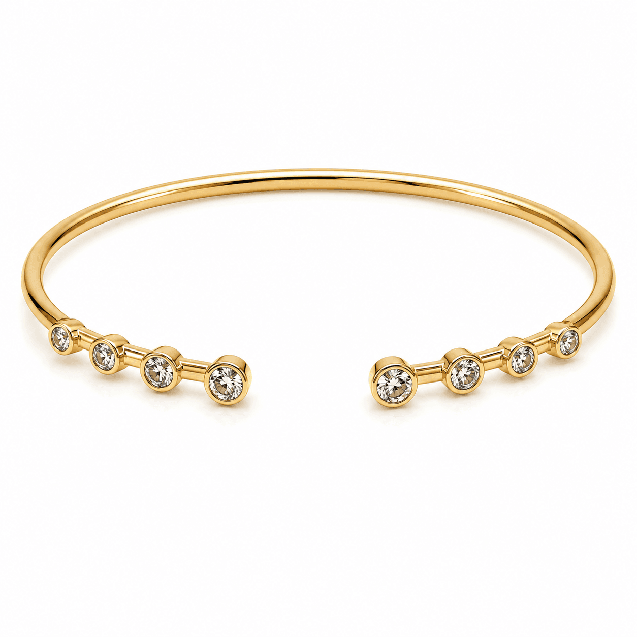 14K Yellow Gold Diamond Bangle