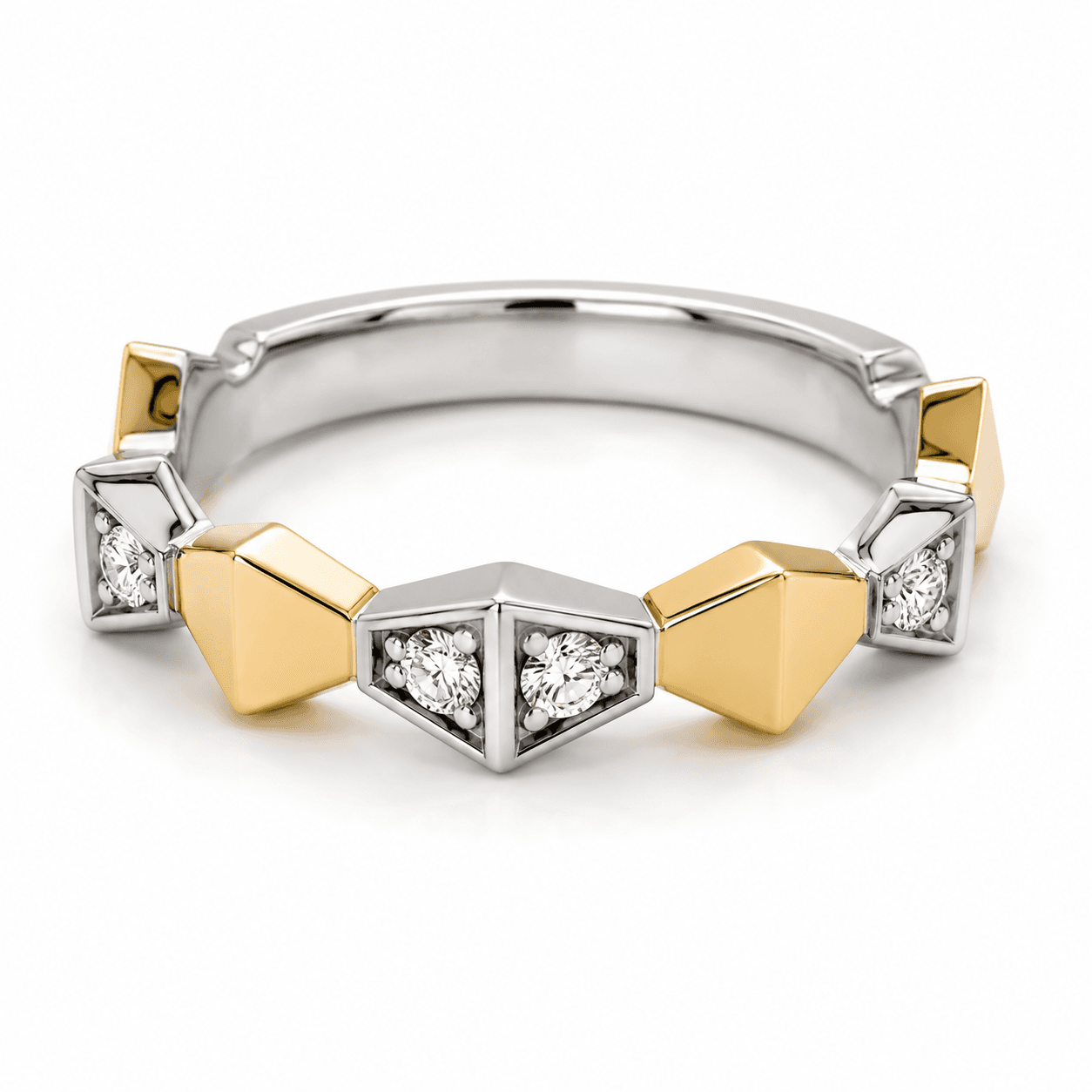 Two-Tone Diamond Fashion Band