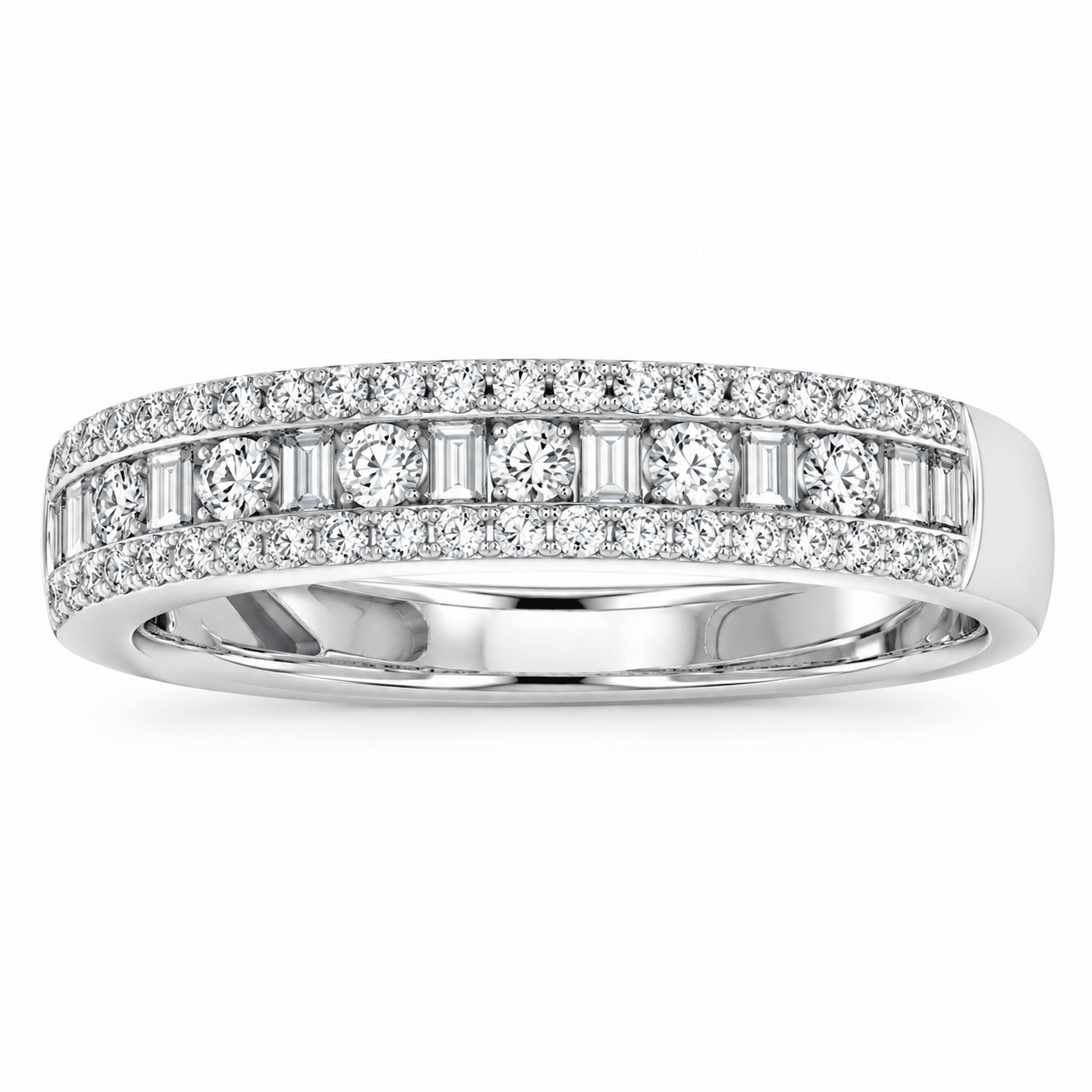 Three-Row Diamond Fashion Band