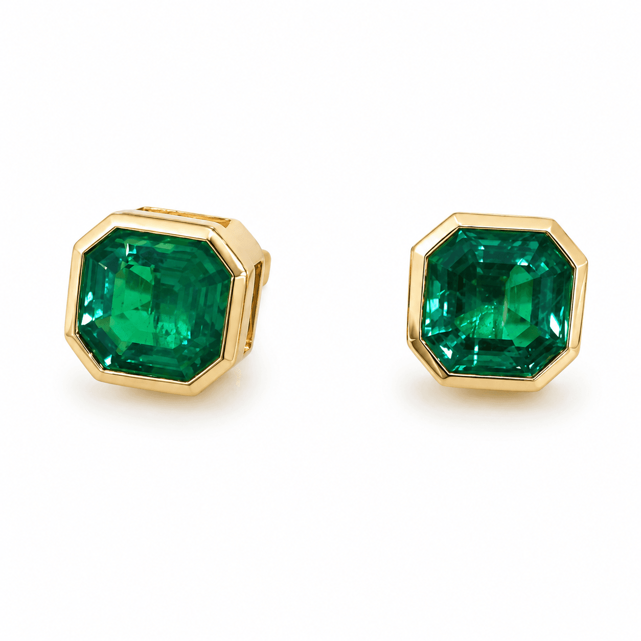Lab-Created Emerald Stud Earrings
