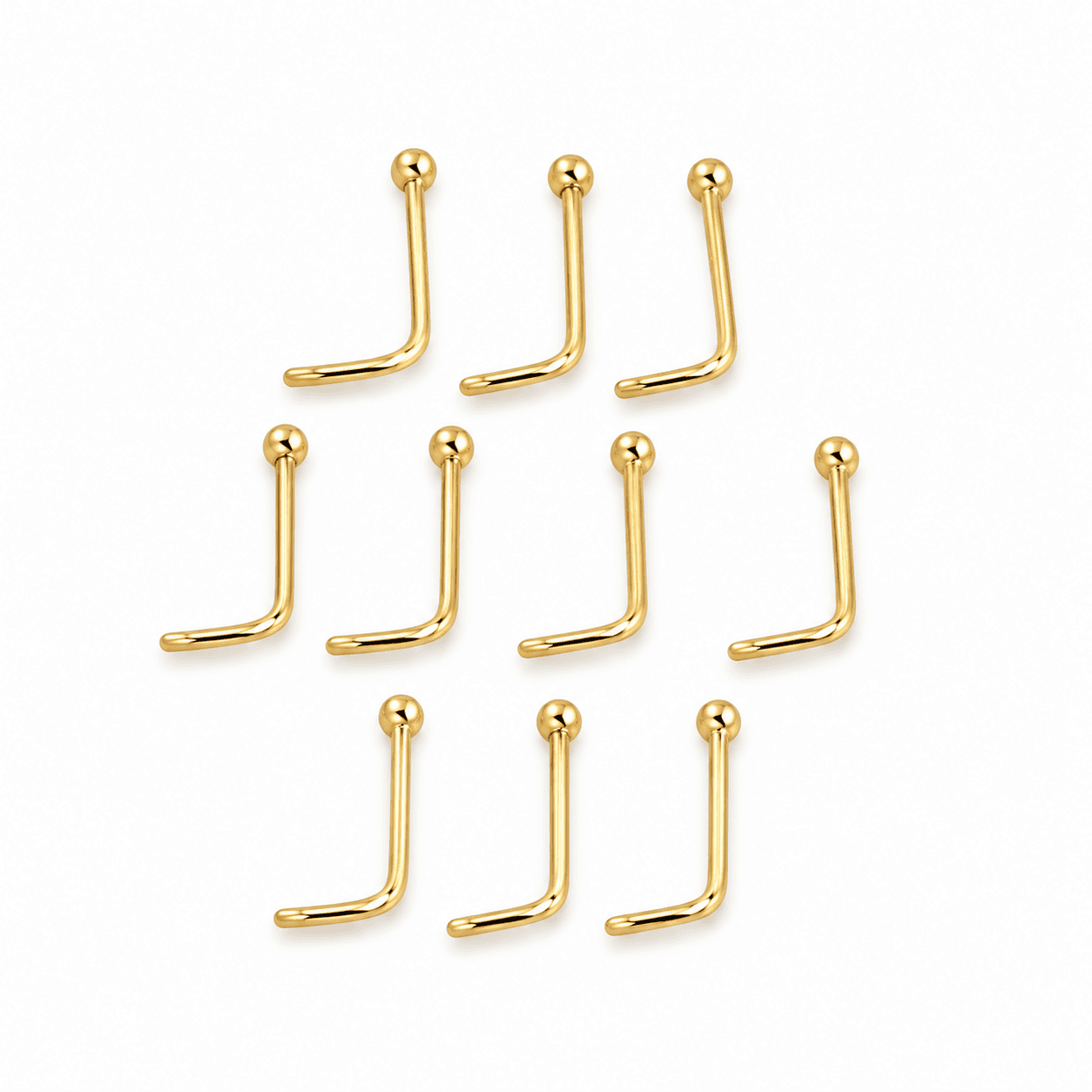 Plain Gold Ball Nose Piercing