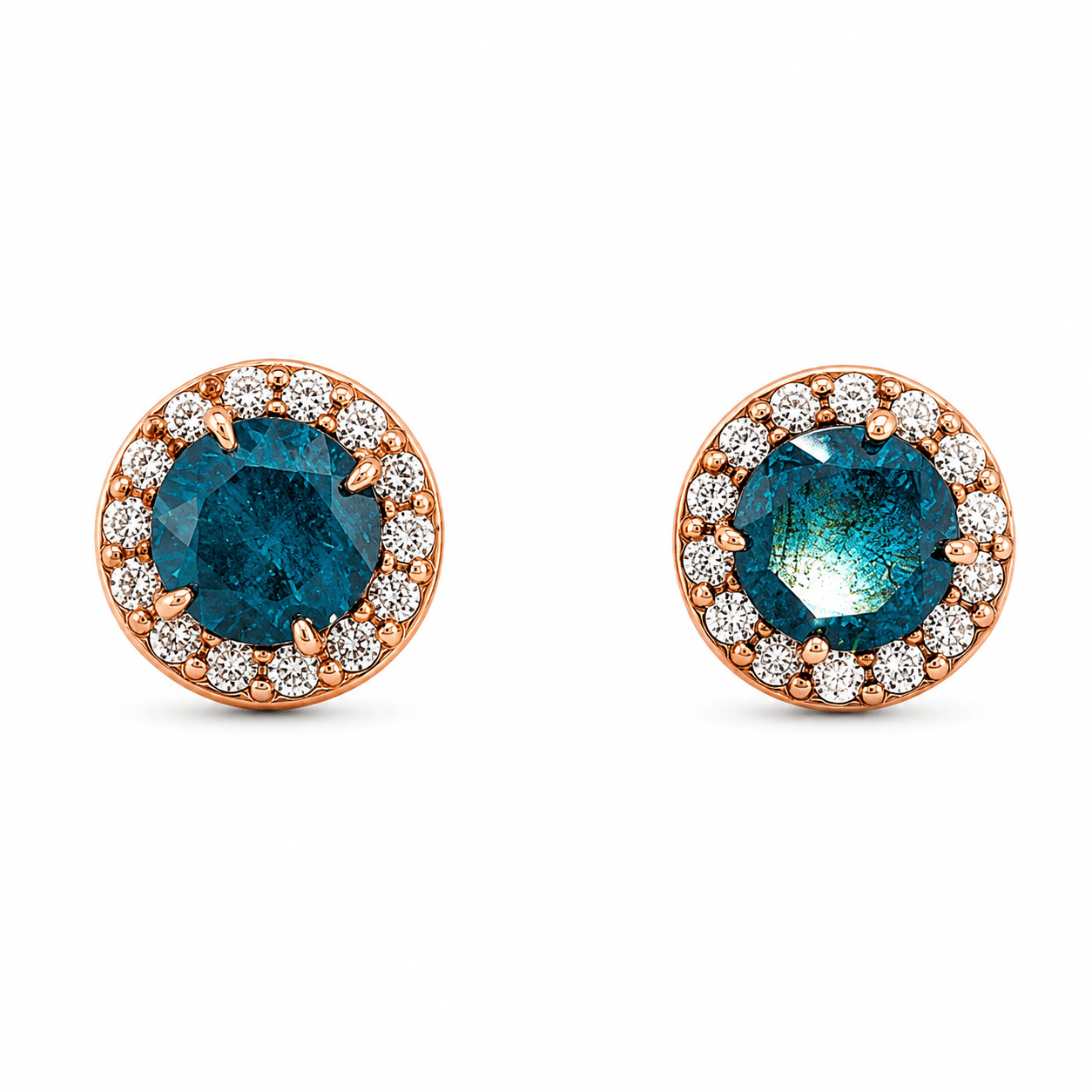 Diamond Halo Stud Earrings