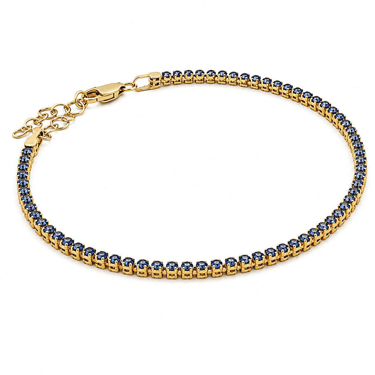 Synthetic Blue Sapphire Stackable Bracelet