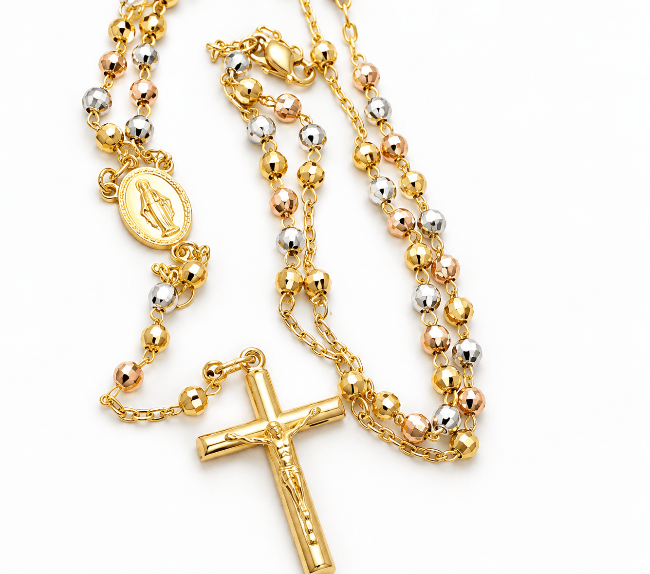 Three-Tone Rosary Bead Chain