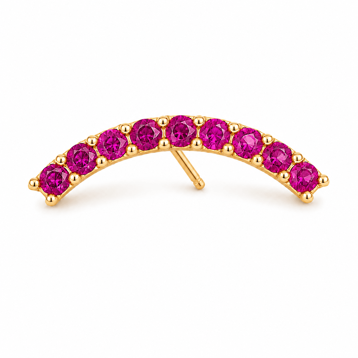 Pink CZ Curved Cartilage Bar