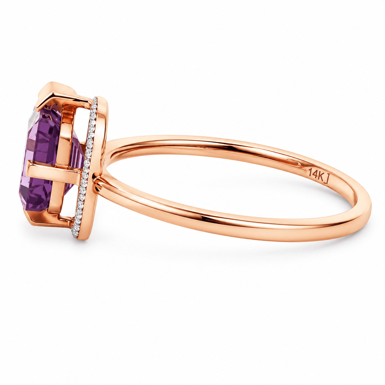 Geometric Amethyst Ring