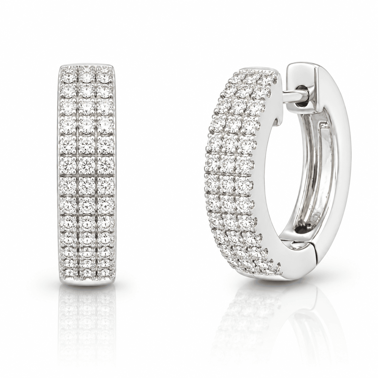 Diamond Huggie Hoop Earrings