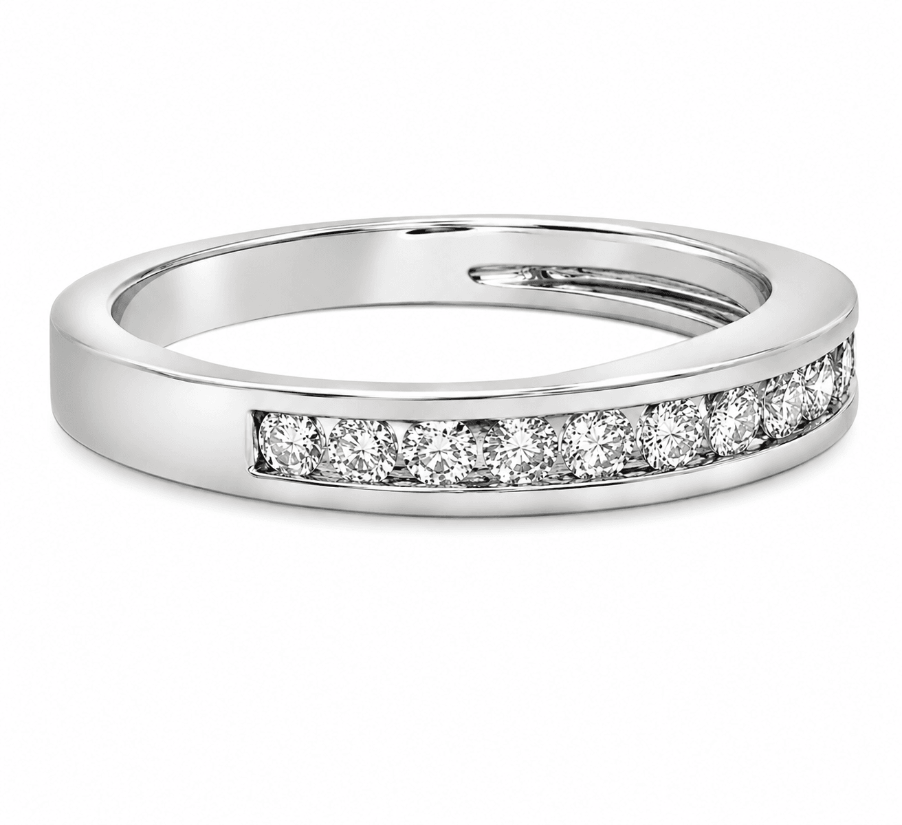Diamond Channel-Set Wedding Band