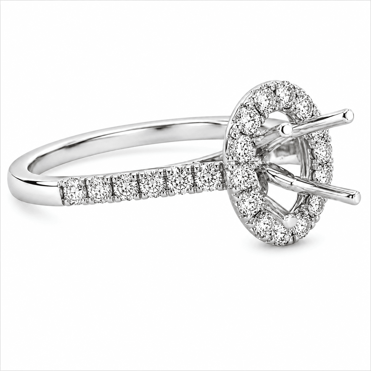 Oval Halo Diamond Fashion Ring