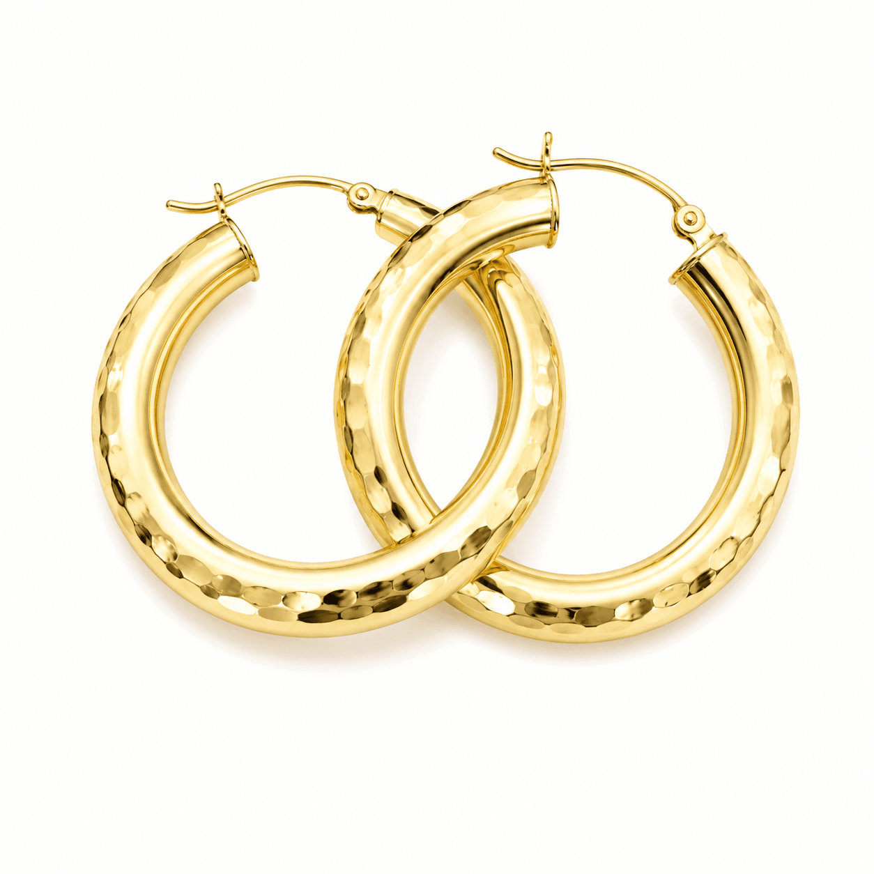 Chunky Hammered Hoop Earrings