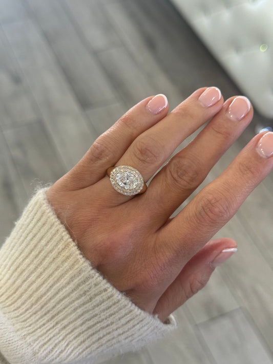 Lab-Grown Diamond Double Halo Engagement Ring