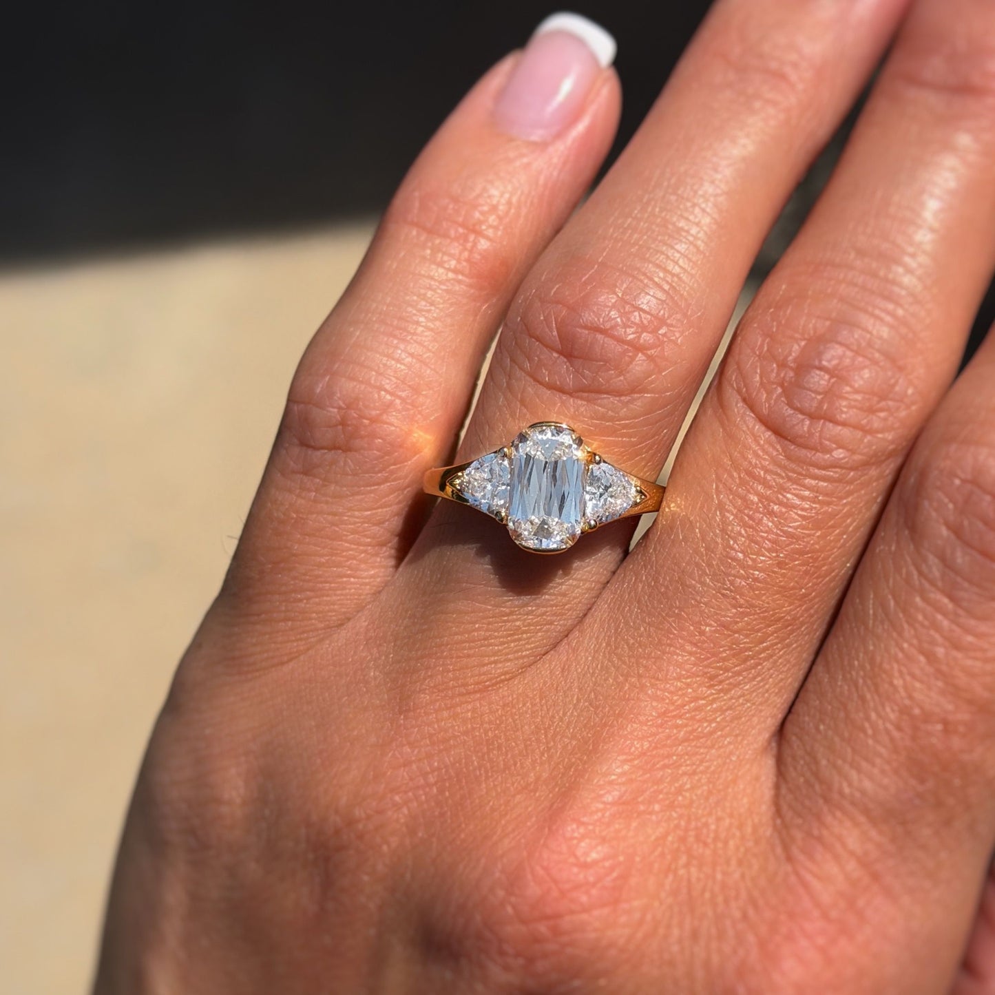 Artisan Criss-cut 3-Stone Engagement Ring