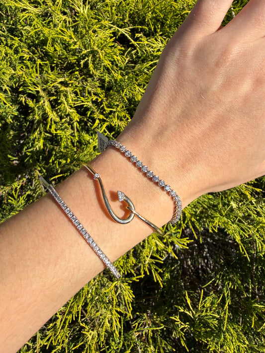Diamond Fish Hook Bracelet