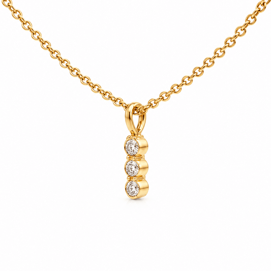 Three-Stone Diamond Drop Necklace