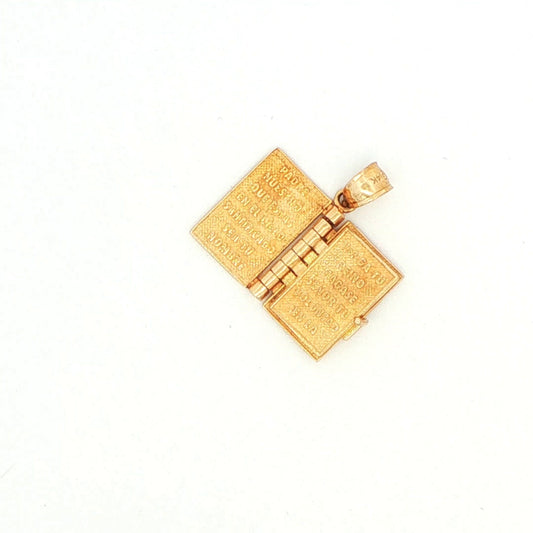 14K Gold Spanish Lord’s Prayer Bible Pendant