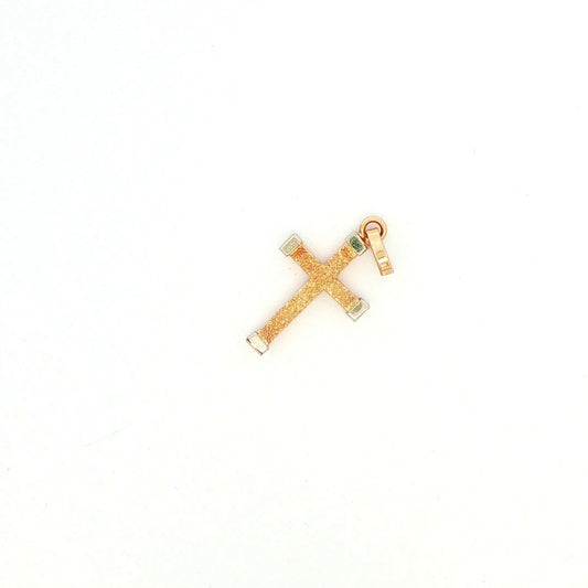 14K Two-Tone Cross Pendant