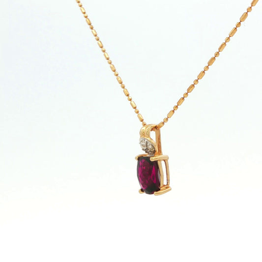 Rhodolite Garnet & Diamond Pendant Necklace