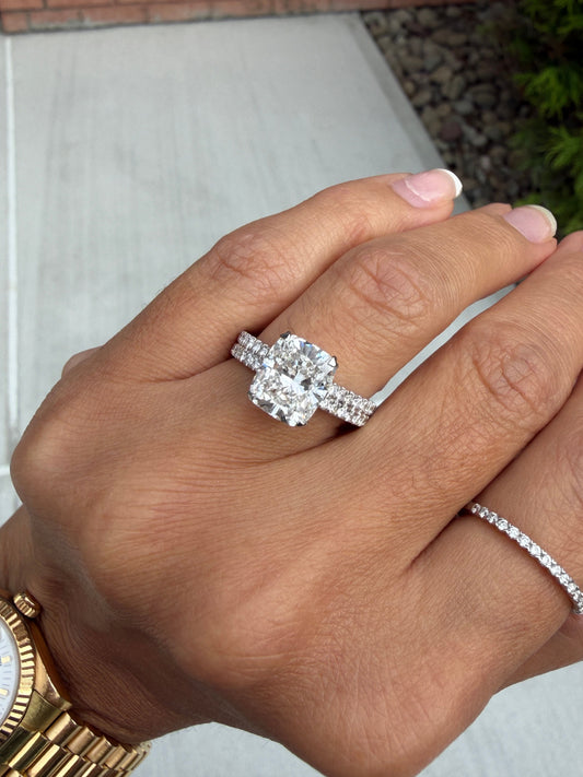 Cushion Lab-Grown Diamond Engagement Ring