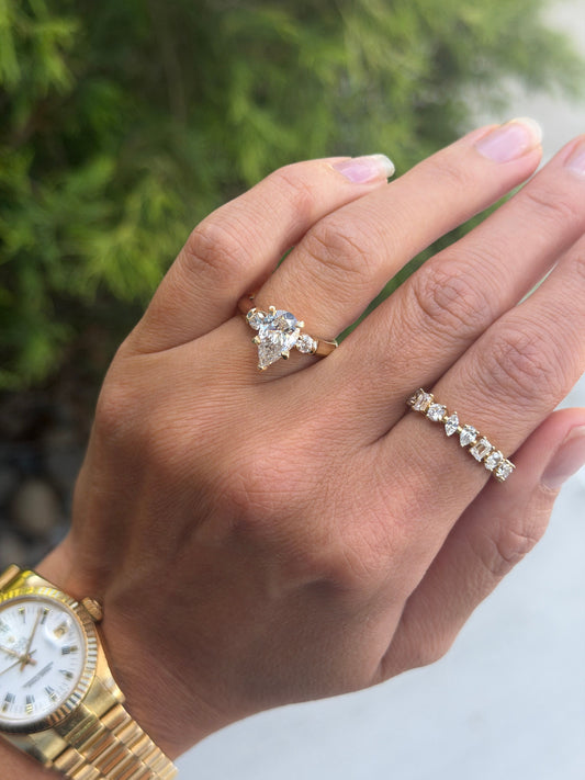 1.99 CTW Pear Brilliant Cut Three-Stone Engagement Ring