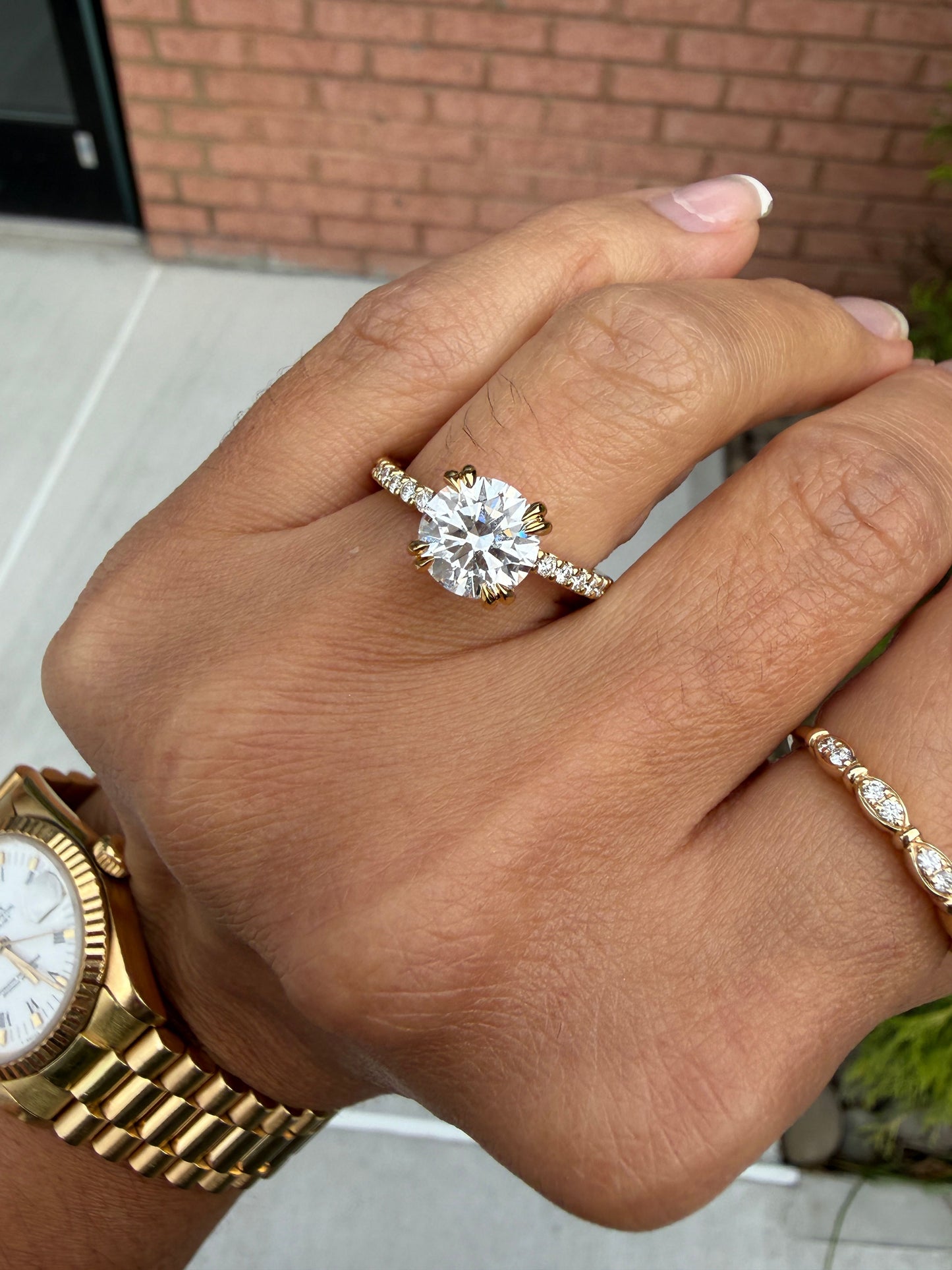 2-1/2 CT. T.W. Round Lab-Grown Diamond Accented Engagement Ring