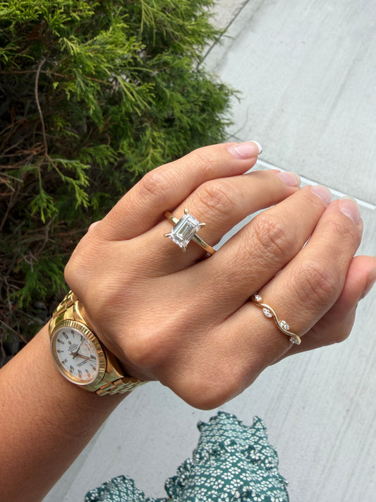 2 CT Emerald-Cut Lab-Grown Diamond Solitaire Engagement Ring
