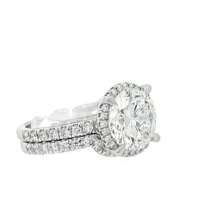 5 CT TW. Round Halo Lab-Grown Diamond Engagement Ring