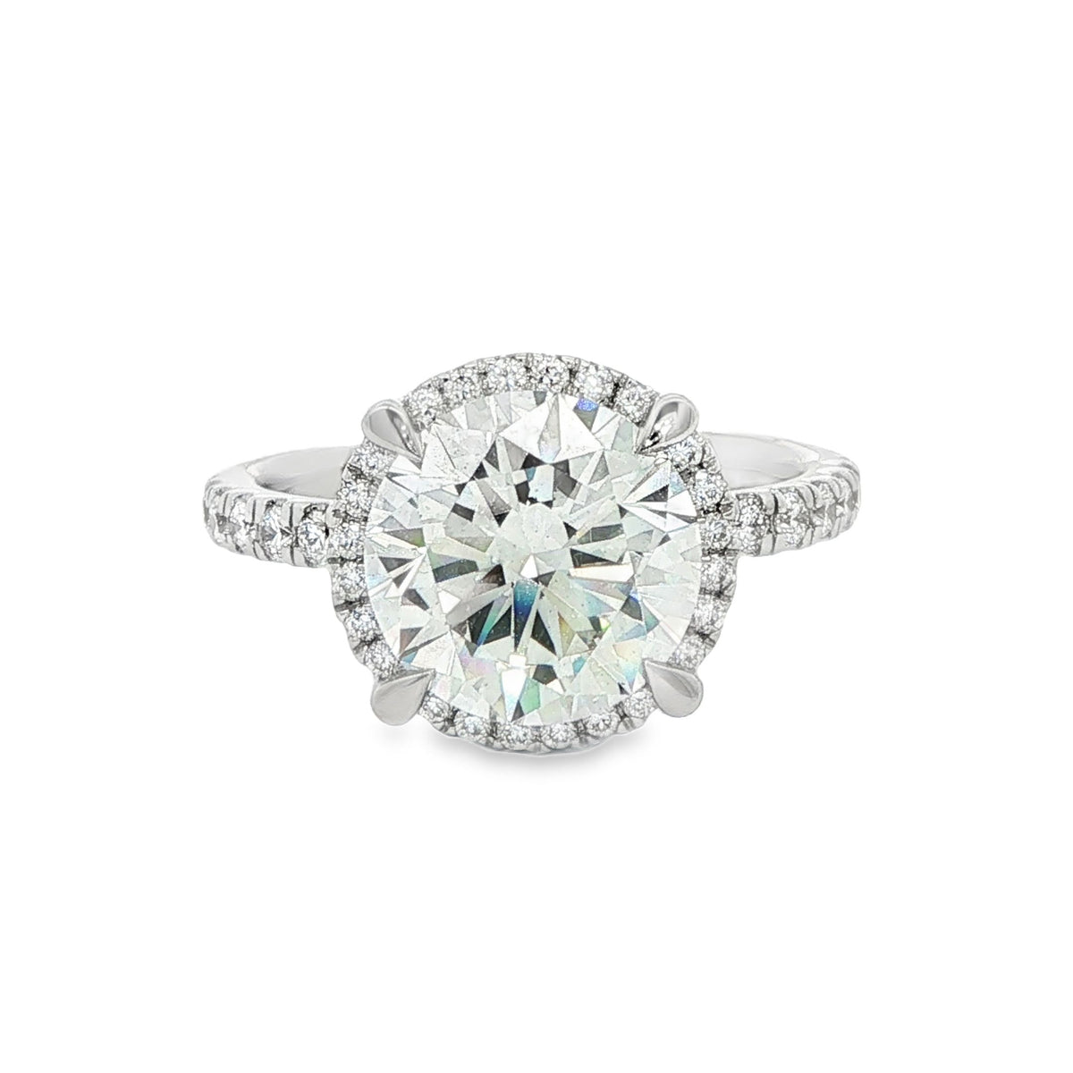 5 CTTW Round Halo Lab-Grown Diamond Bridal Set