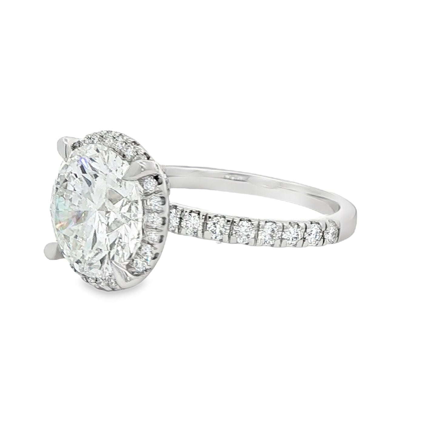 5 CT TW. Round Halo Lab-Grown Diamond Engagement Ring