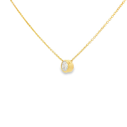 1/4 CTW Round Bezel Lab-Grown Diamond Pendant Necklace