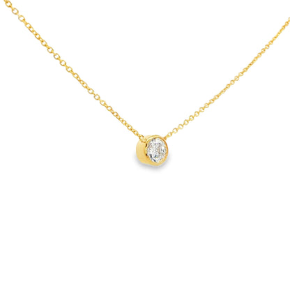 1/4 CTW Round Bezel Lab-Grown Diamond Pendant Necklace