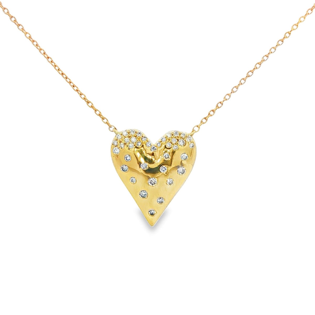 10K Yellow Gold Diamond Accent Heart Necklace