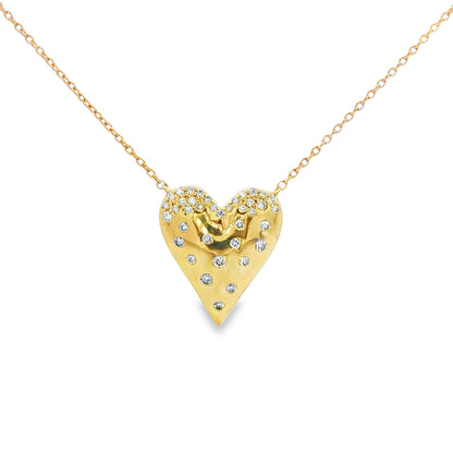 10K Yellow Gold Diamond Accent Heart Necklace