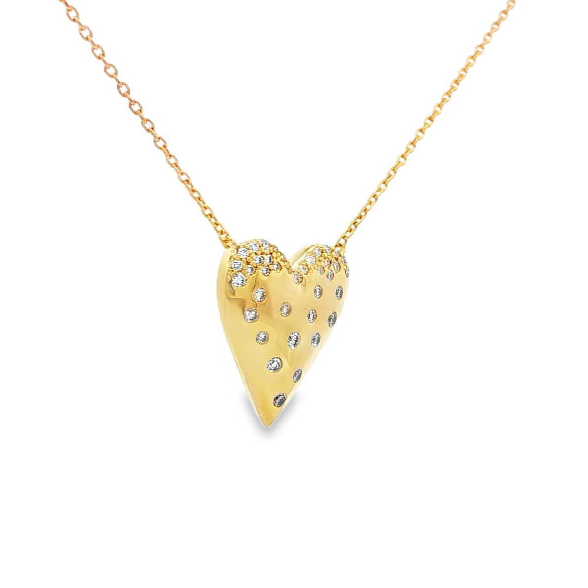 10K Yellow Gold Diamond Accent Heart Necklace