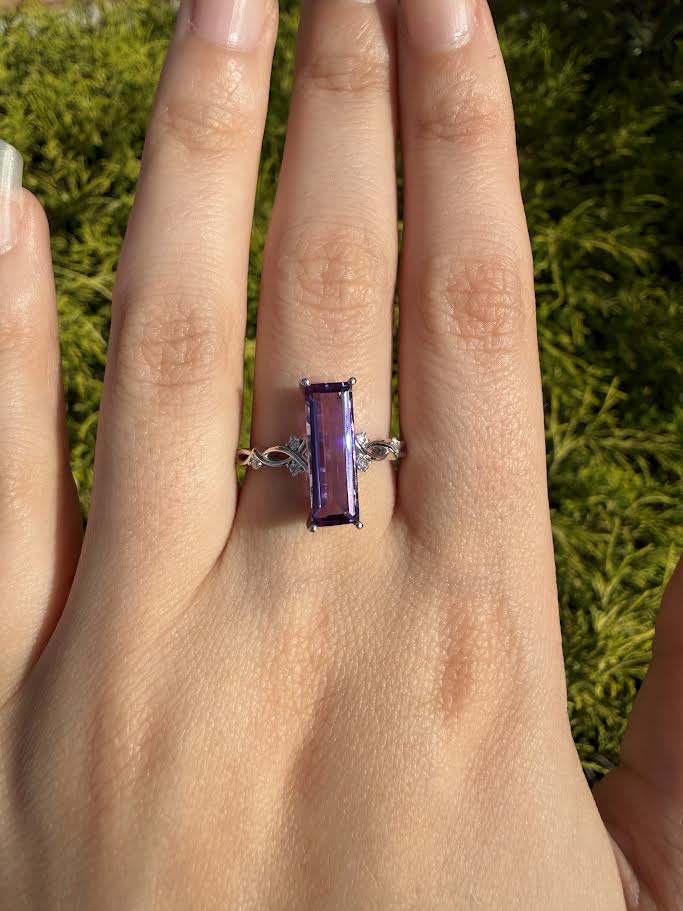 Amethyst and Diamond Fashion Ring