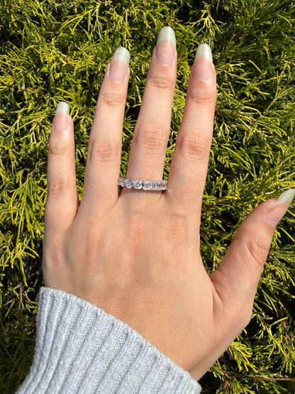 4.56 CTW Lab-Grown Diamond Half Round & Half Emerald-Cut Eternity Band