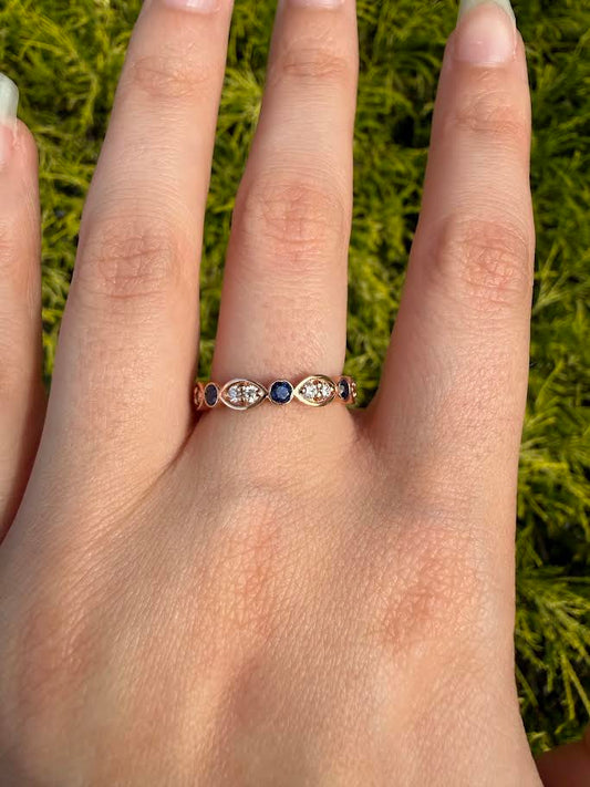 Sapphire and Diamond Accent Ring