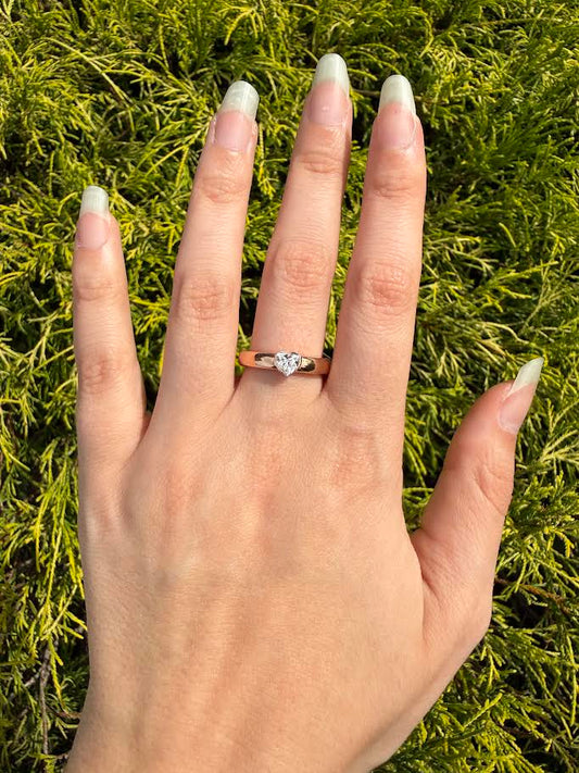 1/2 CT TW. Heart-Shaped Lab-Grown Diamond Fashion Ring