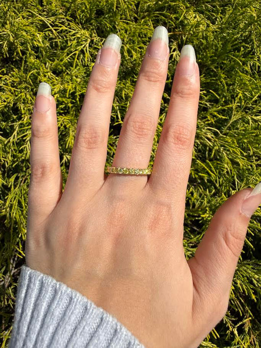 Color Drenched, 0.84 CTW Lab-Grown Yellow Diamond Yellow Gold Band