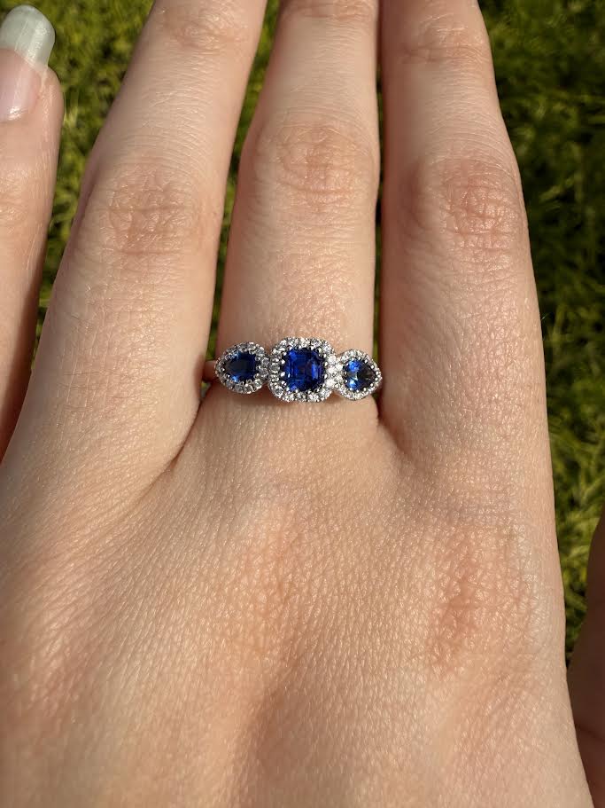 Three-Stone Sapphire Ring