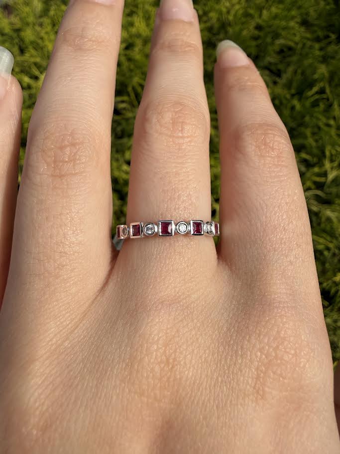 Ruby and Diamond Bezel Ring