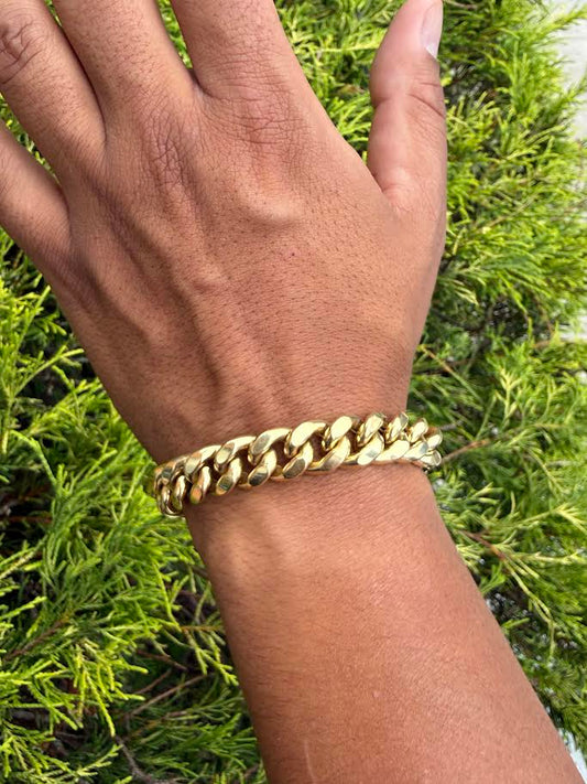 Semi-Solid Cuban Link Bracelet