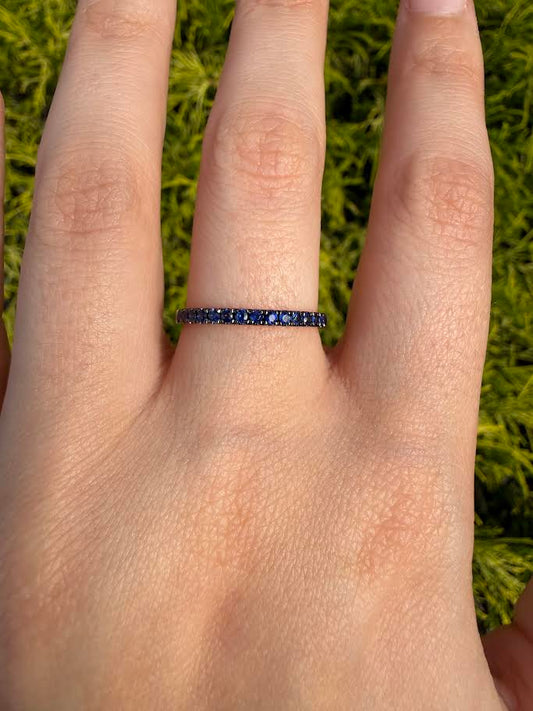Blue Sapphire Half-Eternity Ring