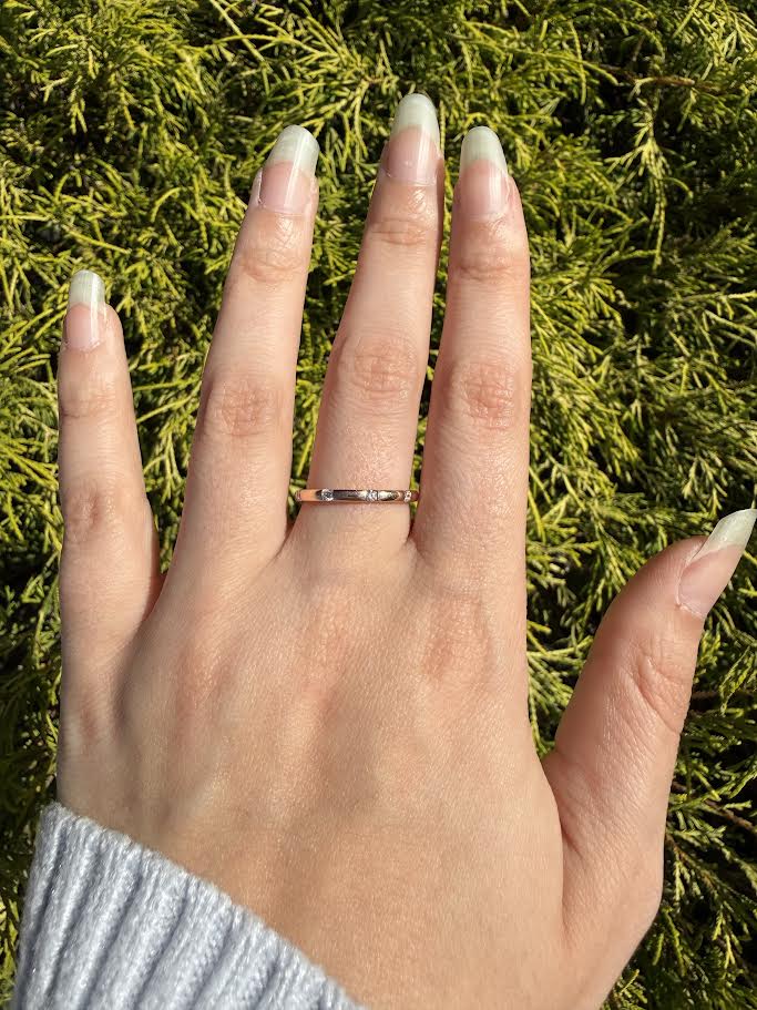 Rose Gold 0.25 CTW Diamond Station Eternity Band