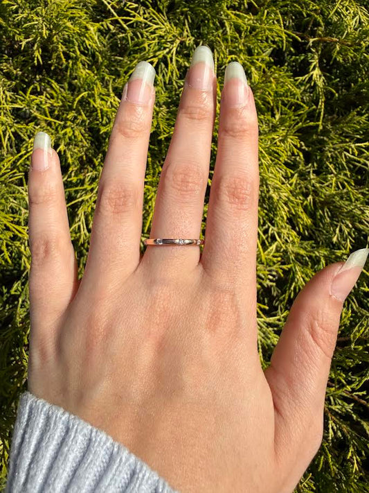 Rose Gold 0.25 CTW Diamond Station Eternity Band