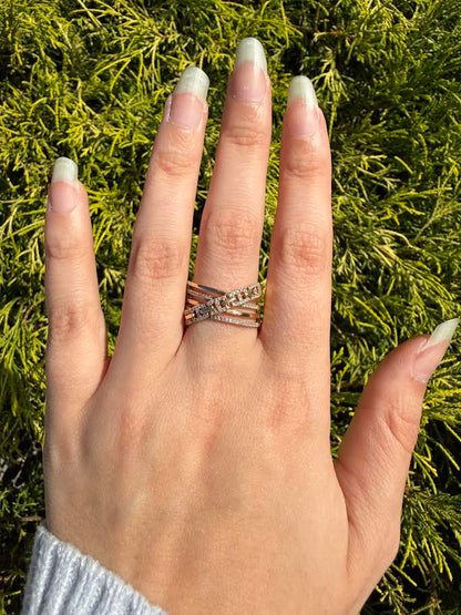 0.22 CTW Diamond Bypass Fashion Ring