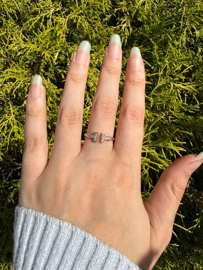 Rose Gold 0.15 CTW Inspired T Design Diamond Fashion Ring