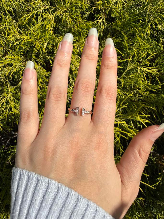 Rose Gold 0.15 CTW Inspired T Design Diamond Fashion Ring